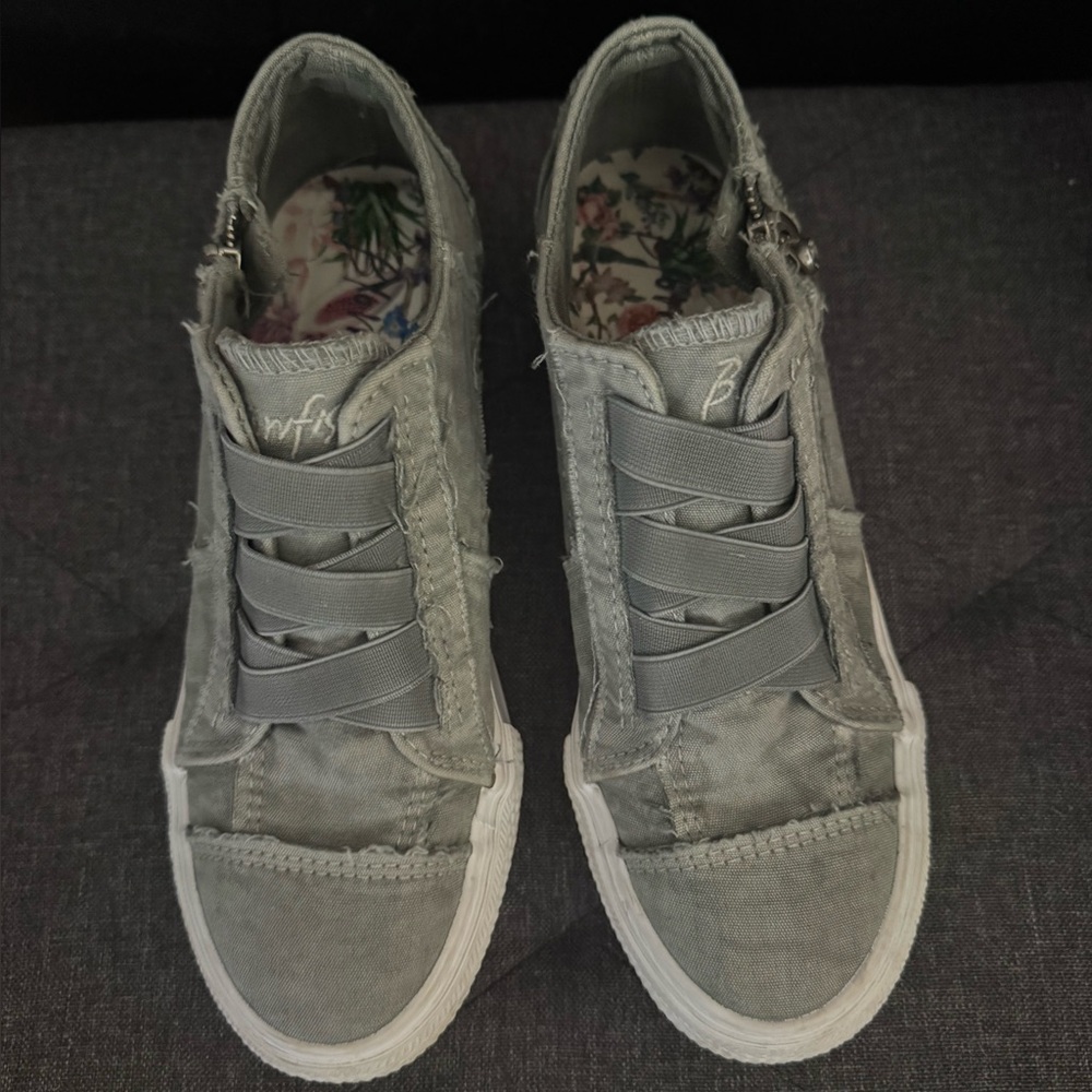 Blowfish ZS-0650-520 Womens Sneakers Mamba High‎ Top Washed C Sz_6 Grey